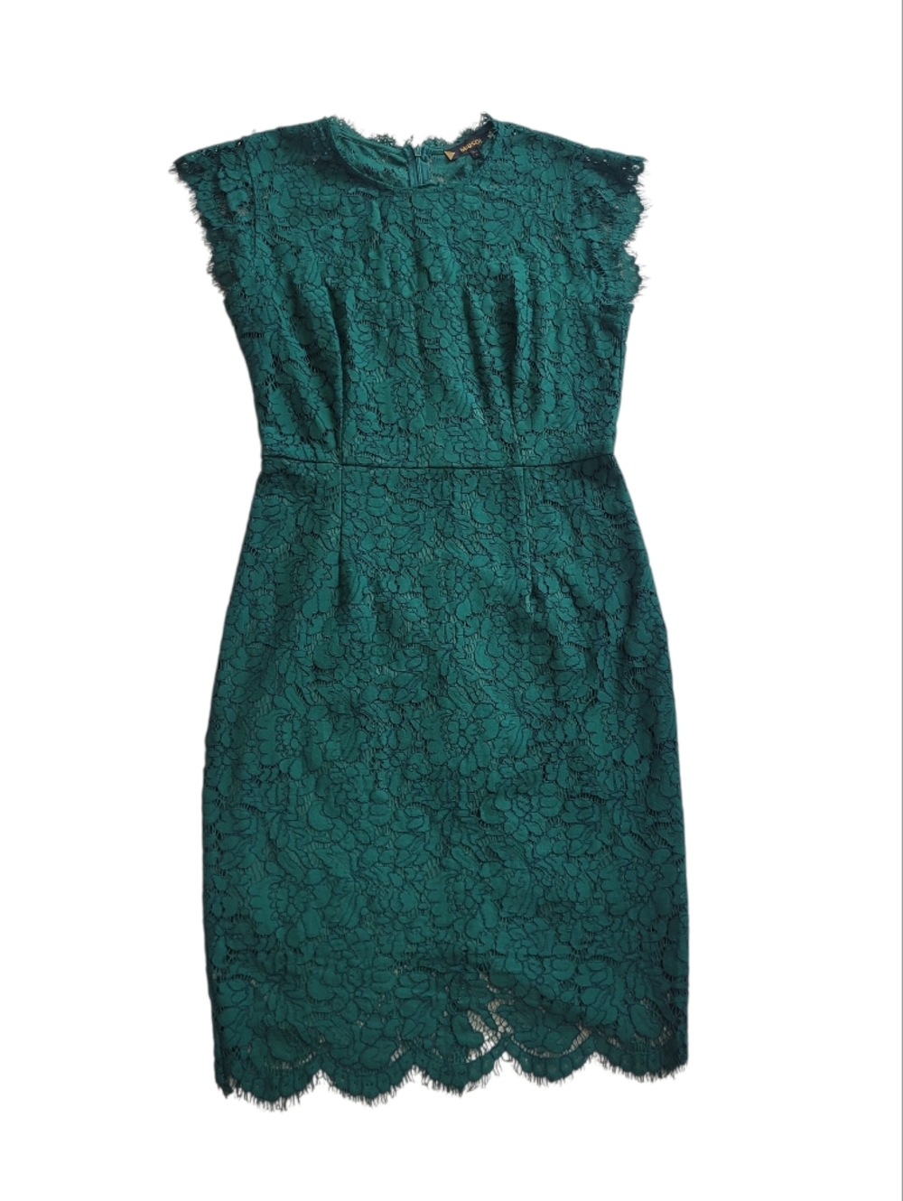 Miusol Elegant Green Lace Sheath Dress Cap Sleeve Cocktail Dress Sz M - Picture 4 of 12